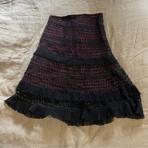 Elegant Black and Red Women's Skirt